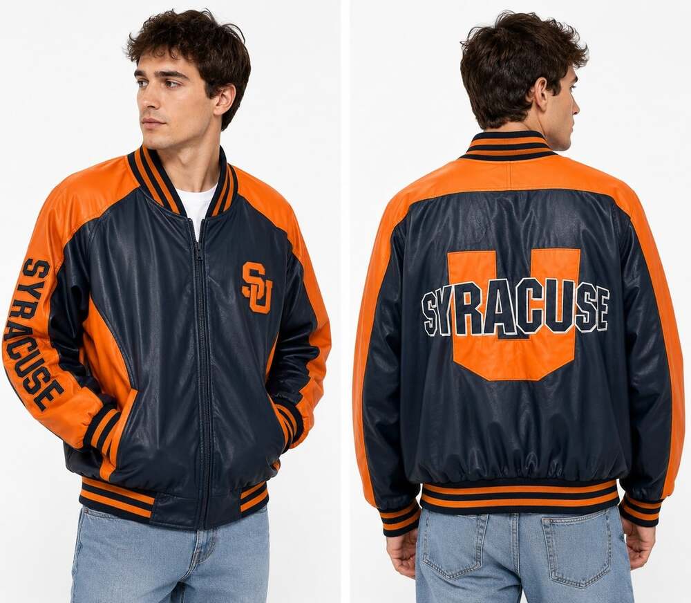 Vintage Steve & Barry’s University Syracuse Orangemen Varsity Jacket Mens XL D25